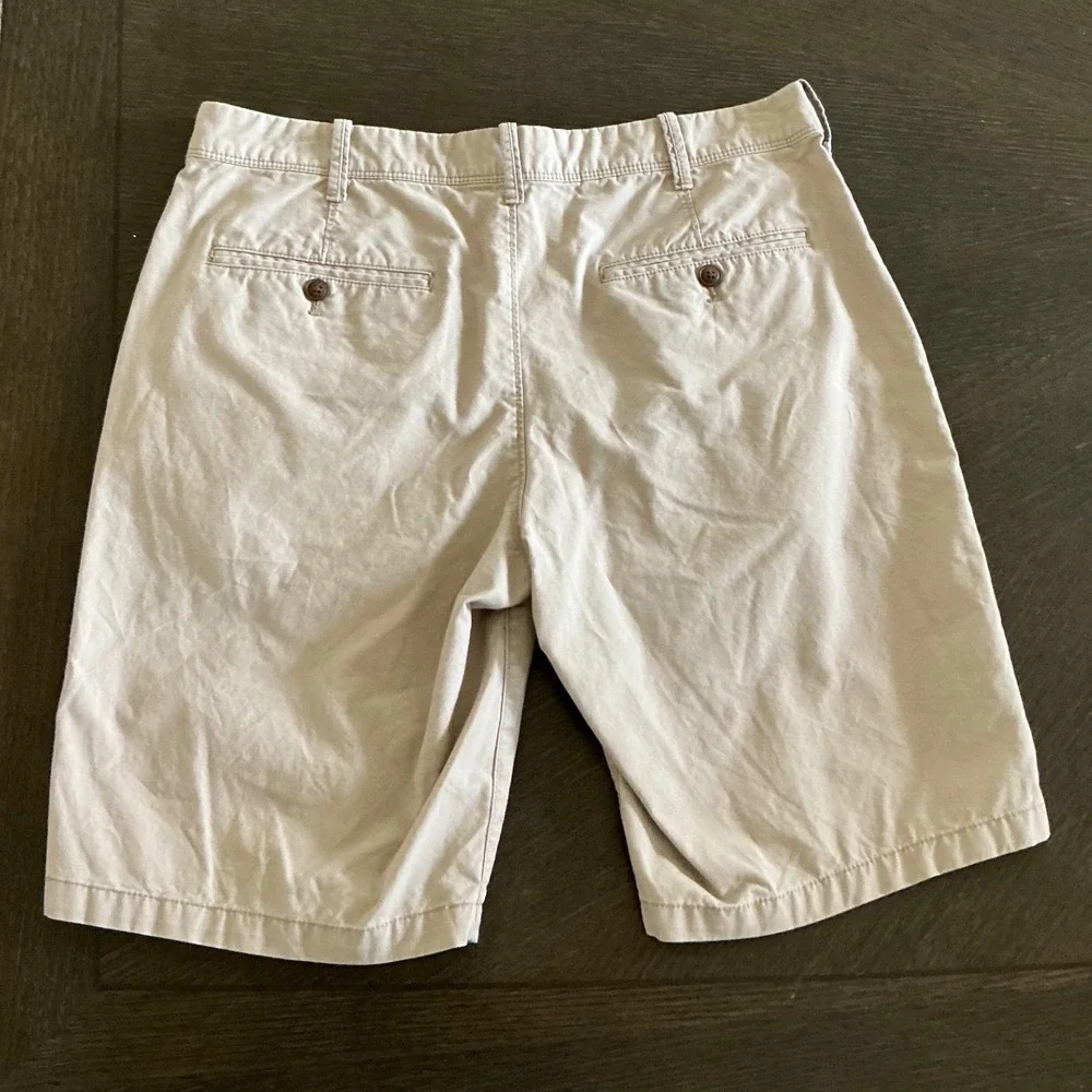 Express Mens Classic Fit Chino Shorts Tan‎ Khaki Cotton Size 31 Summer Casual